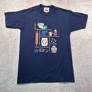 Vintage Gopher‎ Novelty Graphic T Shirt Recipe Cookies Baking Navy Made in USA